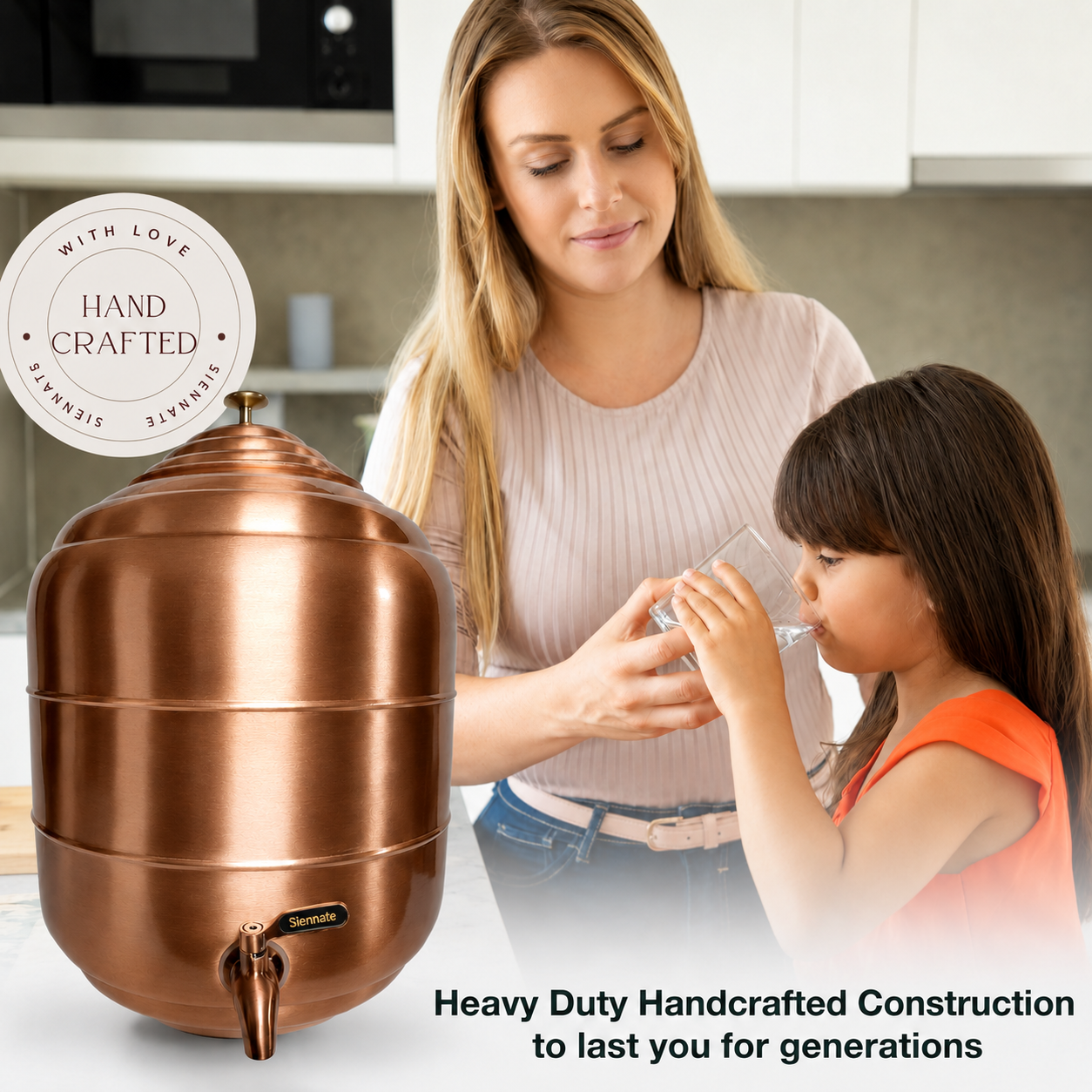 Copper Water Dispenser Tank with Stainless Steel Faucet