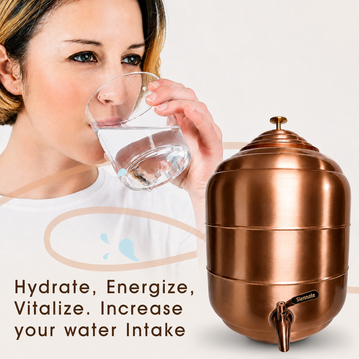 Copper Water Dispenser Tank with Stainless Steel Faucet