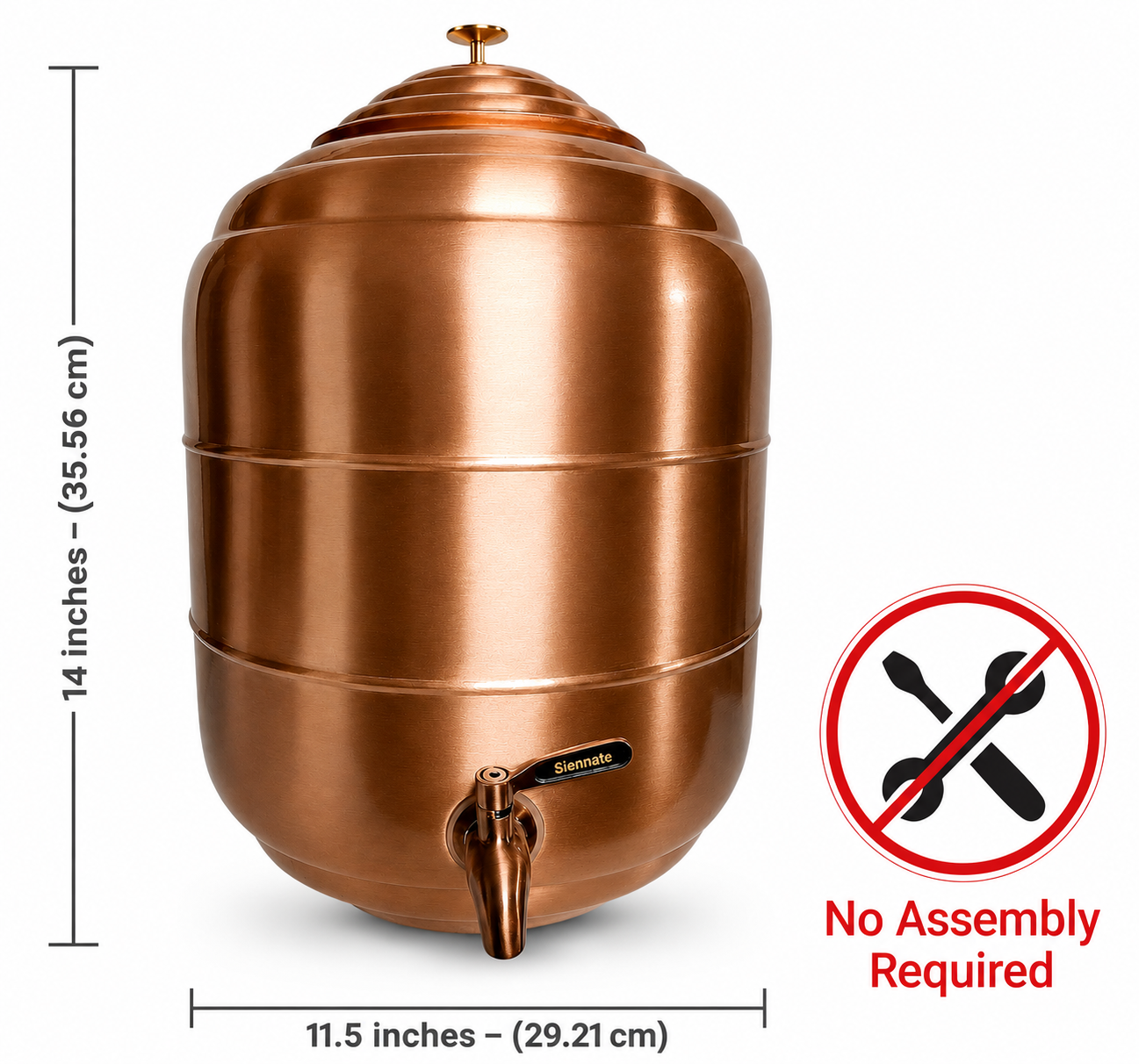 Copper Water Dispenser Tank with Stainless Steel Faucet